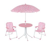Relaxdays Children's Camping Furniture Set with Parasol, Folding Chairs & Table, Garden Ensemble, 126 x 100 x 100 cm, As