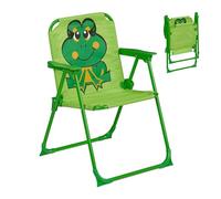 Relaxdays Children's Folding Chair, Camping Seat with Frog, Lightweight, HWD: 51.5x36x37.5 cm, Portable, Multicoloured