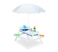 Relaxdays Children's Picnic Table with Parasol