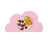 Relaxdays Children's Placemat, Cloud-Shaped, Non-Slip, Washable, Silicone Table Mat Baby, WXD: 47 x 26.5 cm, Pink, 0.2 x 47 x 26.5 cm