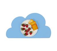 Relaxdays Children's Placemat, Cloud-Shaped, Non-Slip, Washable, Silicone Table Mat Baby, WXD: 47 x 26.5 cm, Light Blue, 0.2 x 47 x 26.5 cm