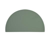Relaxdays Children's Placemat, Semi-Circle Shape, Non-Slip, Washable, Silicone Mat Baby, WXD: 41.5x24 cm, Dark Green, 0.2 x 41.5 x 24 cm