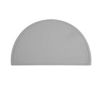 Relaxdays Children's Placemat, Semi-Circle Shape, Non-Slip, Washable, Silicone Mat Baby, WXD: 41.5x24 cm, Light Grey, 0.2 x 41.5 x 24 cm