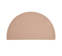 Relaxdays Children's Placemat, Semi-Circle Shape, Non-Slip, Washable, Silicone Mat Baby, WXD: 41.5x24 cm, Pink, 0.2 x 41.5 x 24 cm