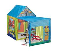 Relaxdays Children's Play Tent, Car Workshop Design, Two Buildings, Indoor & Outdoor, HWD: 109x146x75 cm, Multicoloured