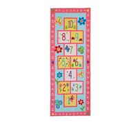 Relaxdays Children's Playmat, Hopscotch Game, Cute Rug with Butterflies, Mat for Kids, HxW: 179 x 67 cm, Multicoloured, Polyester