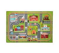Relaxdays Children's Playmat with City Streets Motif, 150 x 100 cm, Short Pile, Rubberised No-Slip Underside, Colourful