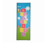 Relaxdays Children's Playmat with Hopscotch Game, WxD: 180 x 70cm, Short Pile, Rubberised Anti-Slip Underside, Colourful, Polyester