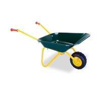 Relaxdays Children's Wheelbarrow, Non-Slip Handles, Green | Metal, plastic, 43 x 74 x 36 cm, children's wheelbarrow