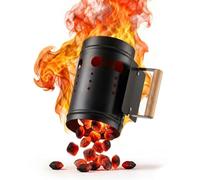 Relaxdays Chimney starter wooden handle
