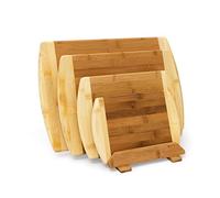 Bamboo Chopping Board 4-Set W/ Stand Kitchen Chopping Serving Board With Holder