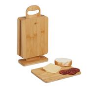 Relaxdays Chopping Board Set of 6 with Stand