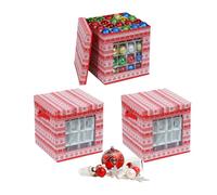 Relaxdays Christmas bauble box, set of 3