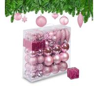 Relaxdays Christmas Bauble Set of 110, Pink, 9 x 8 cm