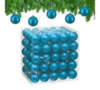 Relaxdays Christmas Baubles, Set of 100, Festive Tree Ornaments, D: 6 cm, Holiday Decorations, Plastic, Matte, Petrol