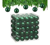 Relaxdays Christmas Baubles, Set of 100, Festive Tree Ornaments, D: 6 cm, Holiday Decorations, Plastic, Matte, Green