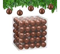Relaxdays Christmas Baubles, Set of 100, Festive Tree Ornaments, D: 6 cm, Holiday Decorations, Plastic, Matte, Brown