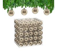 Relaxdays Christmas Baubles, Set of 100, Festive Tree Ornaments, D: 6 cm, Holiday Decorations, Plastic, Shiny, Champagne