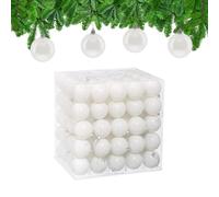 Relaxdays Christmas Baubles, Set of 100, Festive Tree Ornaments, D: 6 cm, Holiday Decorations, Plastic, Shiny, White