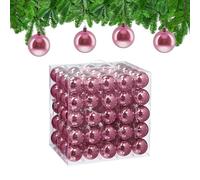 Relaxdays Christmas Baubles, Set of 100, Festive Tree Ornaments, D: 6 cm, Holiday Decorations, Plastic, Shiny, Pink