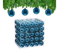 Relaxdays Christmas Baubles, Set of 100, Festive Tree Ornaments, D: 6 cm, Holiday Decorations, Plastic, Shiny, Petrol