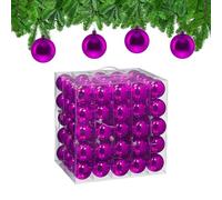 Relaxdays Christmas Baubles, Set of 100, Festive Tree Ornaments, D: 6 cm, Holiday Decorations, Plastic, Shiny, Violet