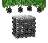 Relaxdays Christmas Baubles, Set of 100, Festive Tree Ornaments, D: 6 cm, Holiday Decorations, Plastic, Shiny, Black