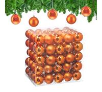 Relaxdays Christmas Baubles, Set of 100, Festive Tree Ornaments, D: 6 cm, Holiday Decorations, Shiny & Matte, Orange