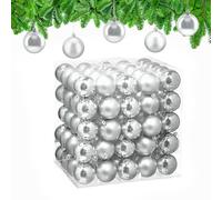 Relaxdays Christmas Baubles, Set of 100, Festive Tree Ornaments, D: 6 cm, Holiday Decorations, Shiny & Matte, Silver