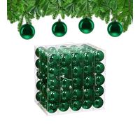 Relaxdays Christmas Baubles, Set of 100, Festive Tree Ornaments, Green | D: 6 cm, Holiday Decorations, Plastic, Shiny