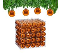 Relaxdays Christmas Baubles, Set of 100, Festive Tree Ornaments, Orange | D: 6 cm, Holiday Decorations, Plastic, Shiny