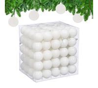 Relaxdays Christmas Baubles, Set of 100, Tree Ornaments, Holiday Decorations, Plastic, Shatterproof, 6 cm, White