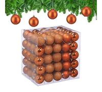 Relaxdays Christmas Baubles, Set of 100, Tree Ornaments, Holiday Decorations, Plastic, Shatterproof, 6 cm, Orange