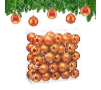 Relaxdays Christmas Baubles, Set of 50, Festive Tree Ornaments, D: 6 cm, Holiday Decorations, Matte & Shiny, Orange