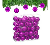 Relaxdays Christmas Baubles, Set of 50, Festive Tree Ornaments, D: 6 cm, Holiday Decorations, Matte & Shiny, Violet