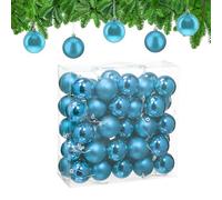 Relaxdays Christmas Baubles, Set of 50, Festive Tree Ornaments, D: 6 cm, Holiday Decorations, Matte & Shiny, Petrol