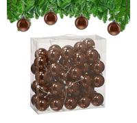 Relaxdays Christmas Baubles, Set of 50, Festive Tree Ornaments, D: 6 cm, Holiday Decorations, Plastic, Shiny, Brown