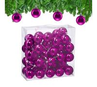 Relaxdays Christmas Baubles, Set of 50, Festive Tree Ornaments, D: 6 cm, Holiday Decorations, Plastic, Shiny, Violet
