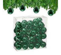 Relaxdays Christmas Baubles, Set of 50, Festive Tree Ornaments, D: 6 cm, Holiday Decorations, Plastic, Shiny, Dark Green