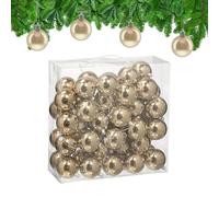 Relaxdays Christmas Baubles, Set of 50, Festive Tree Ornaments, D: 6 cm, Holiday Decorations, Plastic, Shiny, Champagne