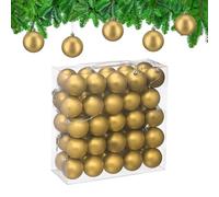 Relaxdays Christmas Baubles, Set of 50, Tree Ornaments, Holiday Decorations, Plastic, Shatterproof, 6 cm, Matte, Gold