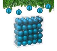Relaxdays Christmas Baubles, Set of 50, Tree Ornaments, Holiday Decorations, Plastic, Shatterproof, 6 cm, Matte, Petrol