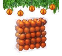 Relaxdays Christmas Baubles, Set of 50, Tree Ornaments, Holiday Decorations, Plastic, Shatterproof, 6 cm, Matte, Orange