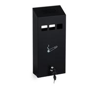 Relaxdays Cigarette Bin in Black