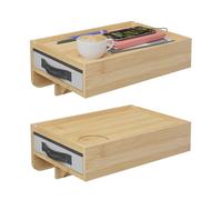 Relaxdays Clamp-on bamboo bedside table, set of 2