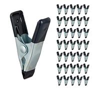 Relaxdays Clamps in a Set of 36, Glue Clamps for Handicraft, Model Making Clamps, Spring Clamps, Metal, 20mm, Black