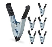 Relaxdays Clamps Set of 6, Black Spring Clamps for Handicraft, Model Making, 50 mm