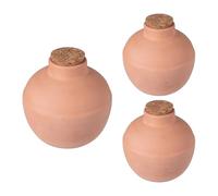 Relaxdays Clay Ollas 3-Pack, 800ml, Root-Zone Watering, Less Water Loss, Raised Beds & Greenhouses, Terracotta, 13x14x14