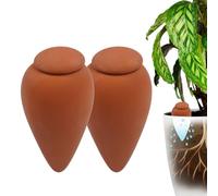 Relaxdays Clay Watering Cones, set of 2, 350 ml, terracotta