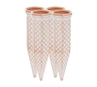 Relaxdays Clay Watering Spikes, Set of 4, Stakes for 1.5 L Plastic Bottles, Indoor & Outdoor Plants, Pattern, Terracotta, Ceramics, 18 x 5.5 x 5 cm